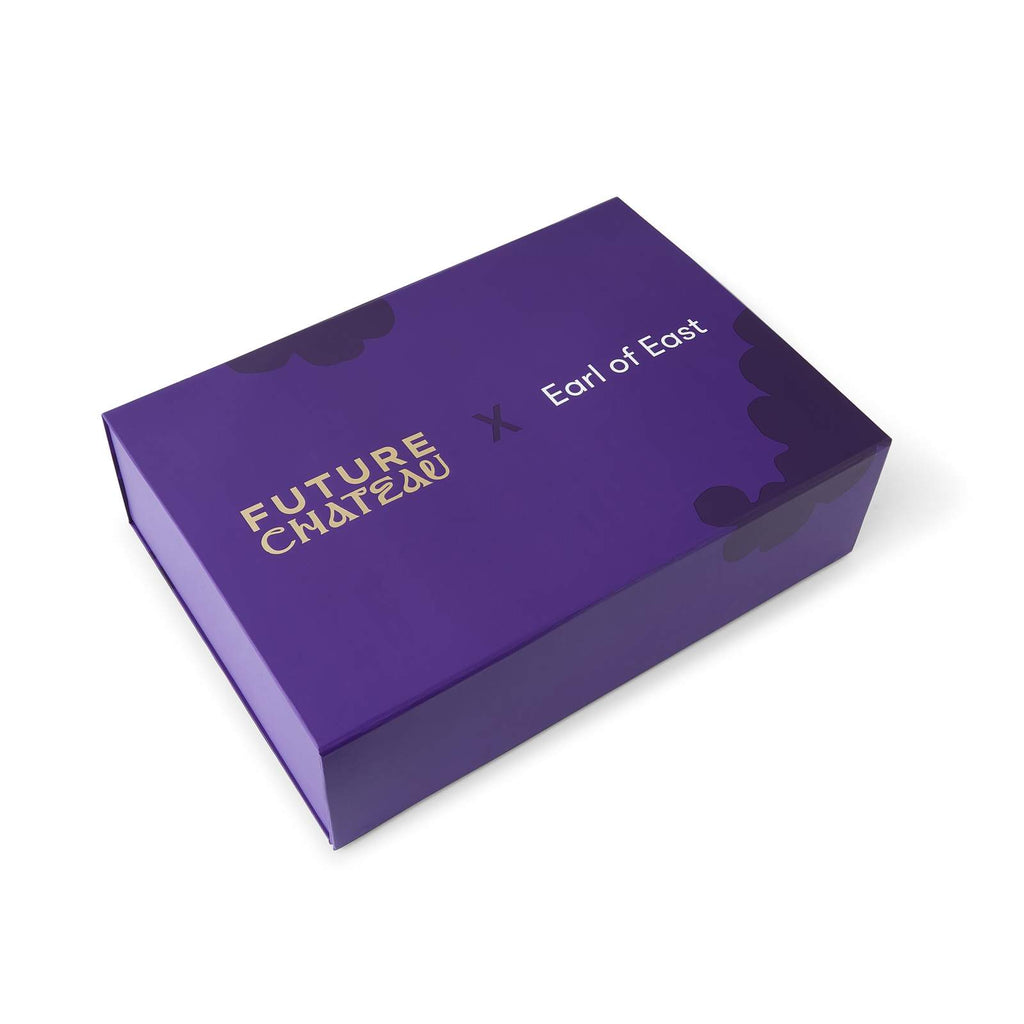 Future Château x Earl of East gift box, angled view