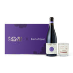 Future Château x Earl of East gift box with a bottle of Reserve Rouge and the Uva scented candle
